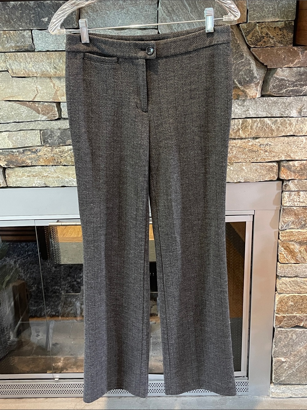 Talbots Gray Herringbone Boot-Cut Dress Pants